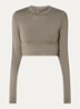 Cropped trainings longsleeve met logo - Zand