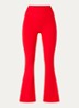 Studio high waist flared fit trainingslegging met ribstructuur - Rood