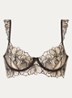 Amarosa beugel bh van mesh met borduring - Beige