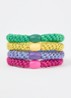 Gevlochten haarelastiekjes in 4-pack - Fuchsia