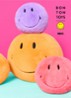 Smiley Fuzzy knuffel 13 cm - Paars