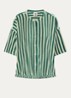 Naram oversized blouse van badstof met streepprint - Lindegroen