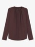 Banorah blouse in zijdeblend - Dark Brown-206 / Bruin