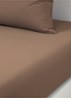 Beboss hoeslaken van katoen, hoekhoogte 35 cm - Camel