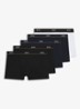 Boxershorts met logoband in 5-pack - Donkerblauw
