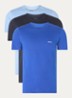 Classic T-shirt van  katoen in 3-pack - Blauw