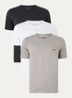 Classic T-shirt van  katoen in 3-pack - Grijs
