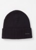 Fati ribgebreide muts van wol met logo - Donkerblauw