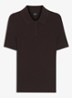 Feskus ribgebreide polo met logostiksel - Dark Brown-207 / Bruin