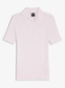 Feskus ribgebreide polo met logostiksel - Light/Pastel Pink-680 / Roze