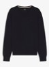 Fijngebreide pullover met logo - Donkerblauw