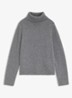 Fijngebreide trui met col - Open Grey-081 / Grijs