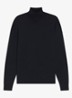 Fijngebreide trui met col - Donkerblauw