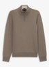 Fijngebreide trui met halve rits - Open Brown-248 / Bruin