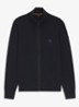 Gebreid jack van katoen en kasjmier met logopatch - Donkerblauw