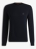 Gebreide trui van katoen en kasjmier met logolabel - Dark Blue-404 / Blauw