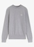 Gestructureerde met logopatch van katoen en kasjmier - Open Grey-086 / Grijs