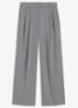 High waist wide fit pantalon in wolblend - Grijs