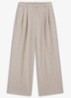 High waist wide fit pantalon in wolblend - Creme