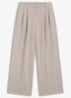 High waist wide fit pantalon in wolblend - Creme