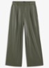 High waist wide fit pantalon van imitatieleer - Groen