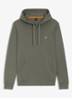 Hoodie van katoenen sweatstof met logopatch - Mosgroen
