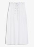 Maxi rok met strikceintuur en steekzakken - Wit