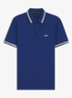 Paddy regular fit polo van piqué katoen met logo - Medium Blue-420 / Blauw