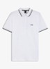 Paddy regular fit polo van piqué katoen met logo - White-100 / Wit