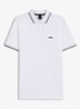 Paddy regular fit polo van piqué katoen met logo - White-100 / Wit