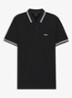 Paddy regular fit polo van piqué katoen met logo - Dark Blue-402 / Blauw