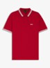 Paddy regular fit polo van piqué katoen met logo - Medium Red-610 / Rood