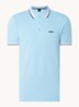 Paddy regular fit polo van piqué katoen met logo  - Lichtblauw