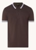 Paddy regular fit polo van piqué katoen met logo  - Donkerbruin