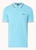 Paddy regular fit polo van piqué katoen met logo  - Turquoise/Aqua-447 / Blauw