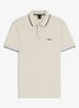Paddy regular fit polo van piqué katoen met logo  - Open White / wit