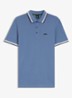 Paddy regular fit polo van piqué katoen met logo - Open Blue-462 / Blauw