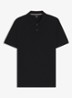 Pallas regular fit polo van piqué katoen - Zwart