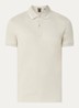 Passertip slim fit polo van piqué katoen met logo - Zand