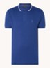 Passertip slim fit polo van piqué katoen met logo - Royalblauw