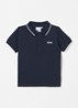 Polo van piqué katoen met logoborduring - Donkerblauw