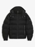 Pufferjack met capuchon en waterafstotende coating - Zwart