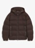 Pufferjack met capuchon en waterafstotende coating - Dark Brown-209 / Bruin