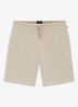 Pyjamashort van een katoenmix met logostiksel - Beige