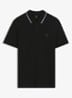 Regular fit polo met getipte boorden - Zwart