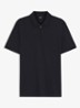 Regular fit polo met halve rits - Donkerblauw