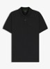Regular fit polo met structuur - Zwart
