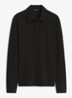 Regular fit polo met structuur - Zwart