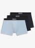 Set van drie boxershorts van stretchkatoen - Aquablauw