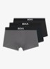 Set van drie korte boxers met logo’s van stretchkatoen - Grijsmele